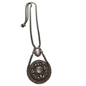 Sorrelli Crystal Ornate Silver Filigree Pendant Necklace